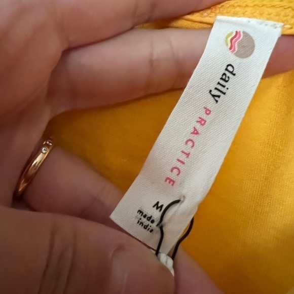 NWT ANTHROPOLOHIE DAILY PRACTICE Cotton Yellow Midi Dress Sz M - Picture 7 of 9